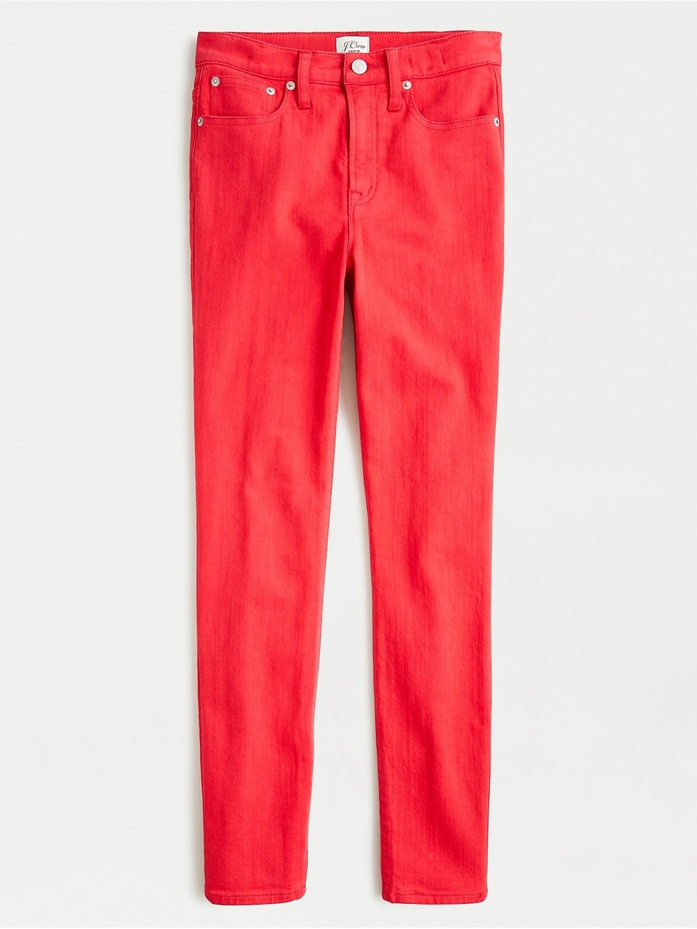 J. Crew| ‘Toothpick’ Red High Rise Straight Leg Denim Jeans Sz 28